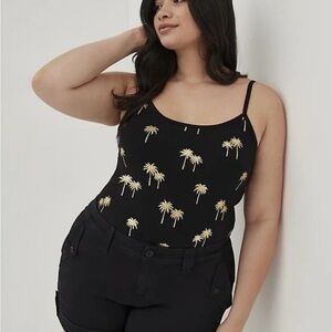 Torrid Black and Gold Palm Print Cami